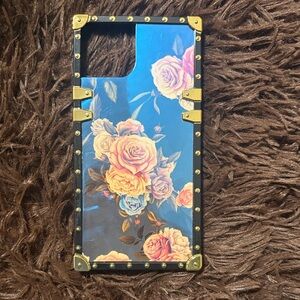 Floral Blue and Gold iPhone 14 Case